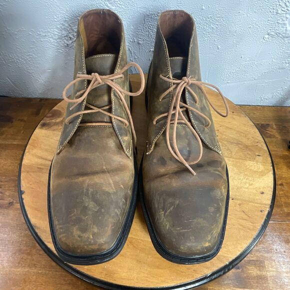 Dr Comfort Leather Chukka Boots Men 14M Brown Casual Lace Up Comfort Sole Preppy main image 10